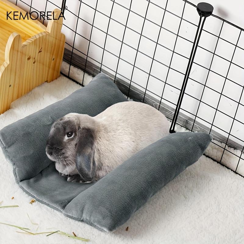 KEMORELA Кровать для кролика Толстая Мягкая Вогнутая Кровать Плед Плюшевый Коврик с Хлопковой Подушкой-Лежанкой Маленький Питомец Коврик-Перевертыш Для Дома
