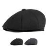 Осенне-зимняя восьмиугольная шляпа, британская шерстяная шапка, теплый берет с защитой ушей, мужская кепка газетчика, шляпы художников Гэтсби, Gorro Hombre Boina