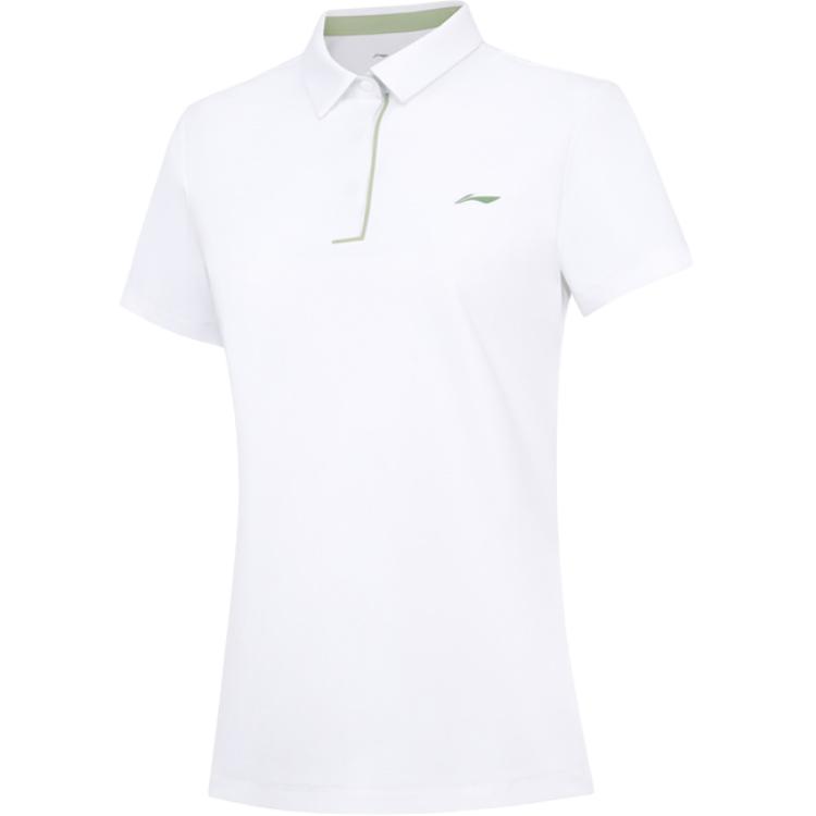 Li Ning Solid Color Soft Breathable Fashion Versatile Casual Short Sleeve Polo Shirt Women Tops APLU798-3