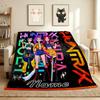 Custom Name Neon Vibes Flannel Blanket Throw Blanket Soft Warm Sofa Bed home Decor Unique Gift