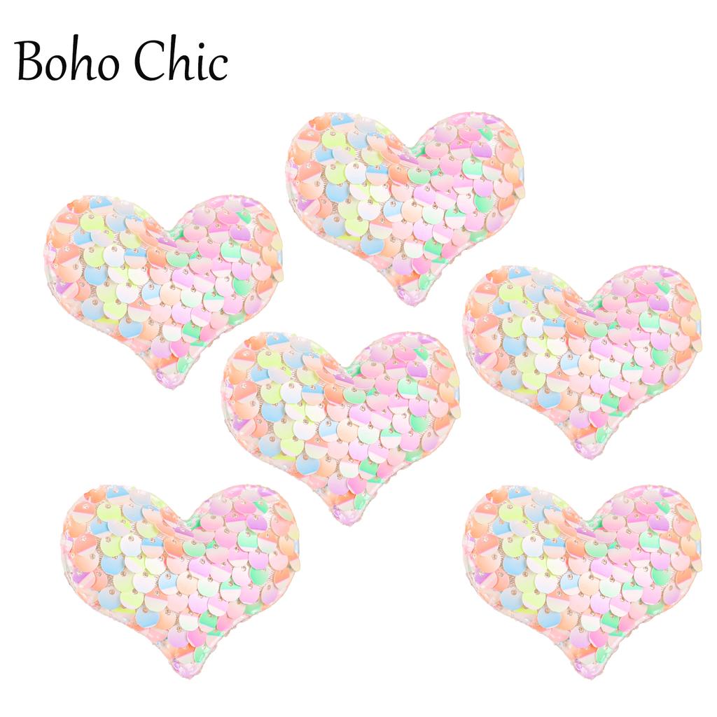 6 шт. Заколки для волос в форме сердца для девочек, блестящие заколки для волос с пайетками, металлические заколки для волос для малышей, детские аксессуары для волос