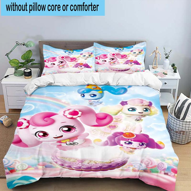 Heartsping Doll And Friends Fantasy 3pcs Bedding,Including 1pc Duvet Cover And 2pcs Pillowcases Perfect for Christmas,Ideal for Bedroom, Dormitory