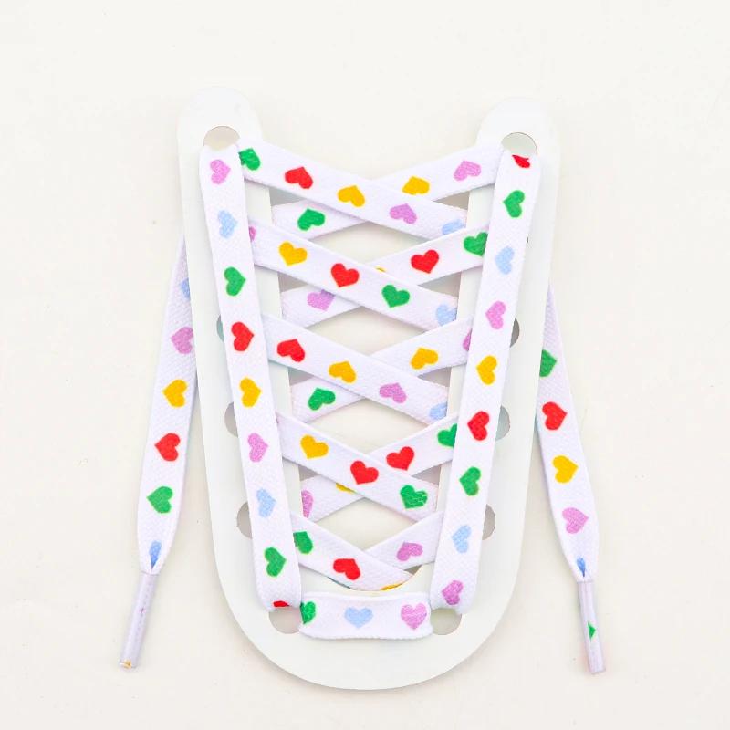 Плоские шнурки с сердечками для кроссовок, повседневные высокие холщовые шнурки для обуви для AF1/AJ1, женские мужские шнурки, аксессуары для обуви