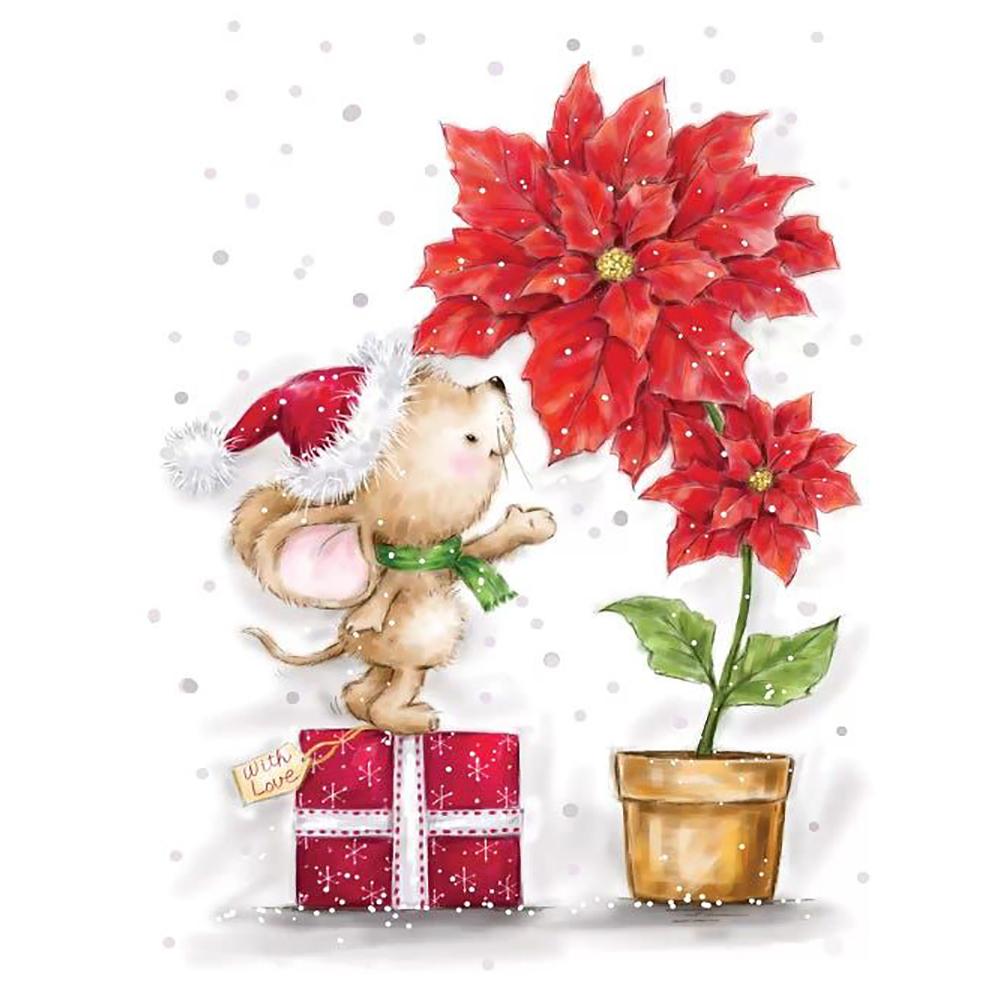 5d алмазная живопись Рождественский медведь шляпа ремесленная полная квадратная Алмазная вышивка крестиком мозаика с изображением животных Рождественская настенная живопись