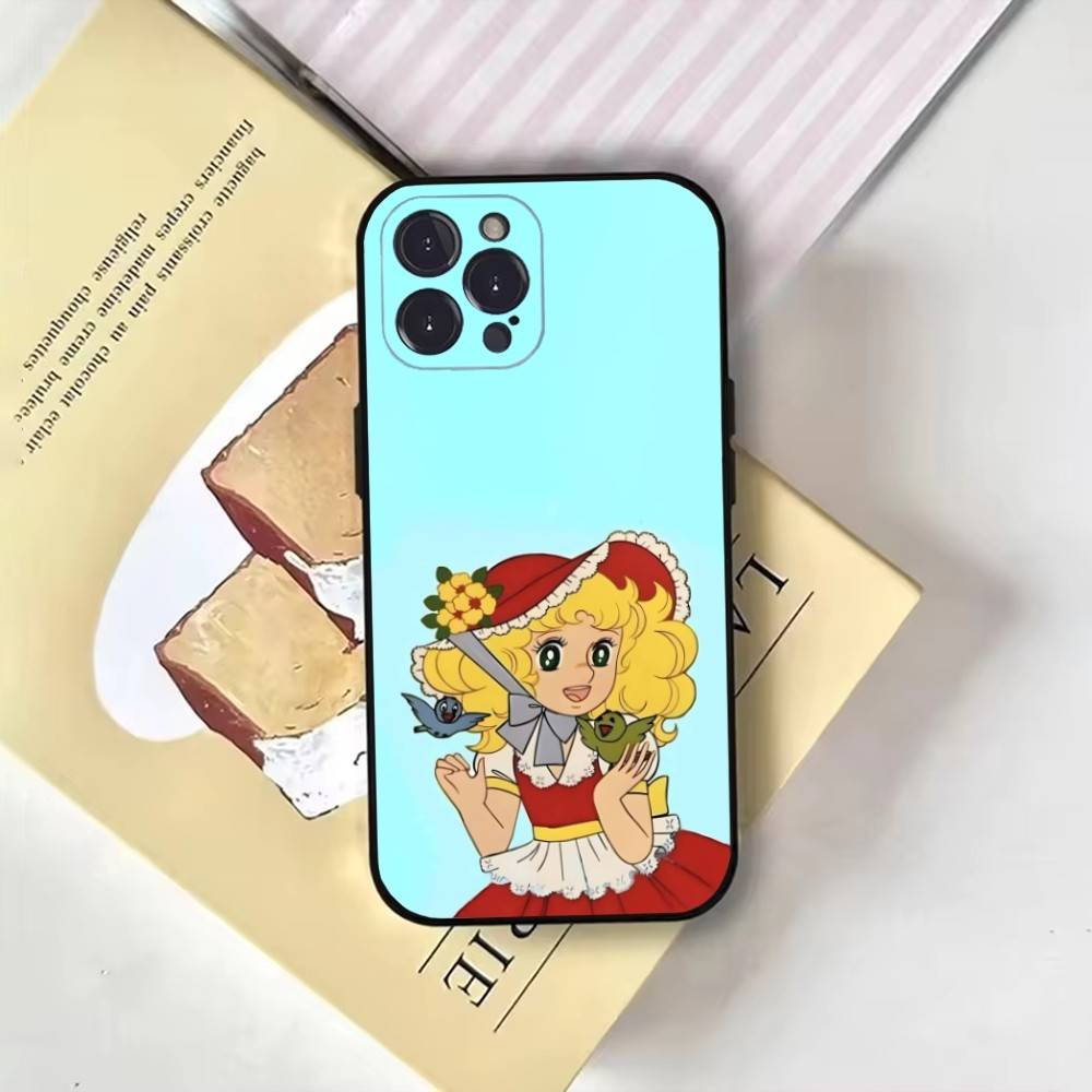 Аниме Манга Конфеты Чехол для Телефона Для iPhone17,16,15,14,13,12,11 Plus,Pro Max,Мягкая Черная Крышка