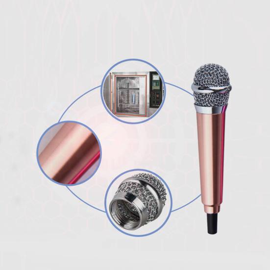 Mini Microphone High Fidelity Sensitive Aluminum Alloy 3.5mm Handheld Condenser Microphone for Daily Life