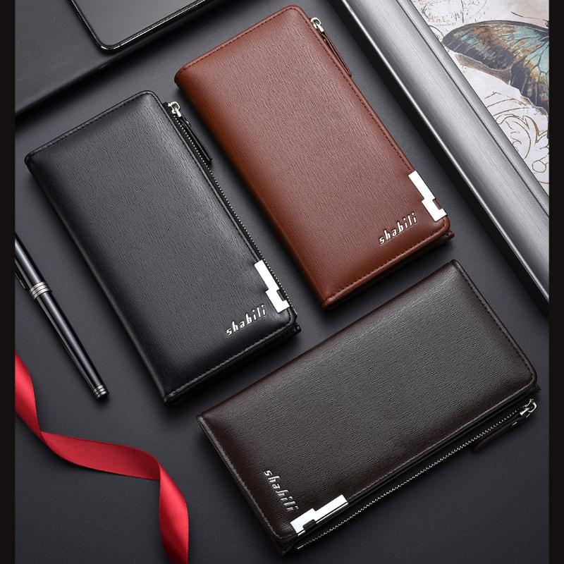 Брендовый мужской короткий кошелек, высокое качество, сумка для кредитных карт на молнии из искусственной кожи, деловой мужской зажим для денег, большой вместительный клатч, кошелек для монет, подарок на день отца