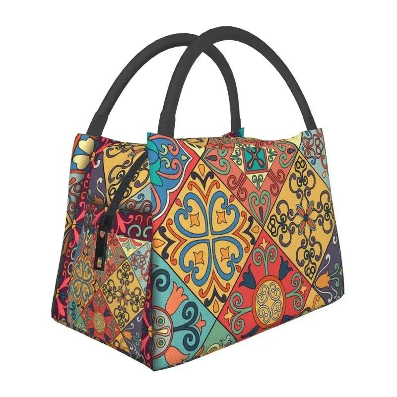 Мексиканский цветок Талавера многоразовый ланч-бокс для женщин герметичный охладитель термоизолированная сумка для обеда офисный рабочий контейнер для пикника