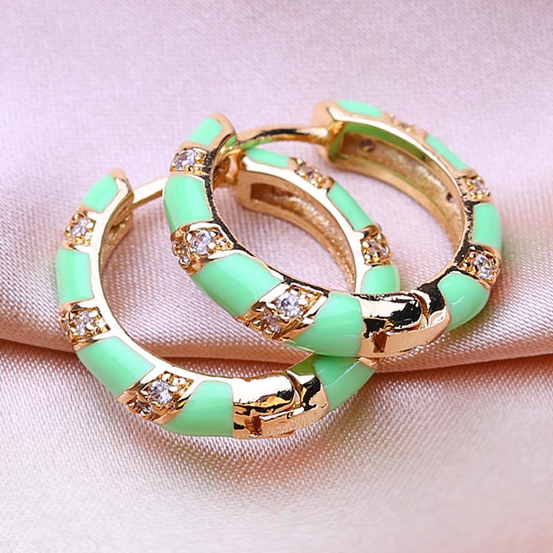 KNIKOO Round Clip Earrings For Women Fashion Hoop Earrings Jewerly For Wedding Party Gifts Cubic Zirconia CZ Earrings