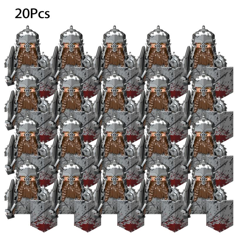 20 шт. средневековый военный лорд эльфийской гвардии армия орков гномов воинов кольца дети мини собранный строительный блок