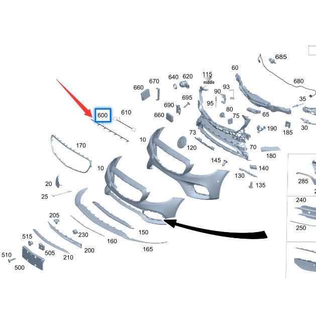 Mercedes-Benz E-Class W213 Жгут датчиков парковки переднего бампера