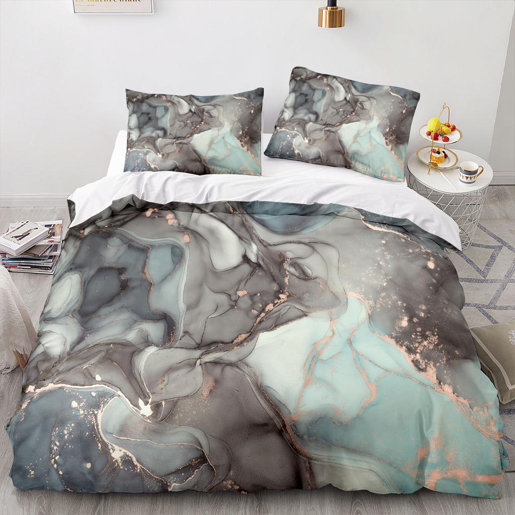 3D Printed Textured Marble Bedding Set Boys Girls Twin Queen Size Duvet Cover Pillowcase Bed Kids Adult Home Textileextile