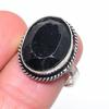Кольцо ручной работы из стерлингового серебра 925 пробы с черной шпинелью, размер 6 h7B23