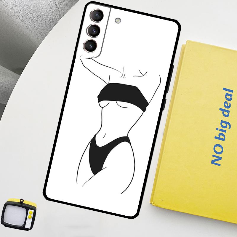 Woman Body Line Art Cover For Samsung Galaxy S22 S23 Ultra Note 20 10 Plus S9 S10 S20 S21 S23 FE Phone Case