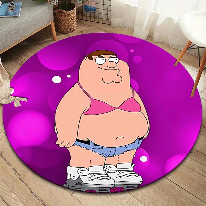 FamilyGuy Round Area Rug,Carpet Rug for Living Room Bedroom Sofa Playroom Decor,Non-slip Floor Mat
