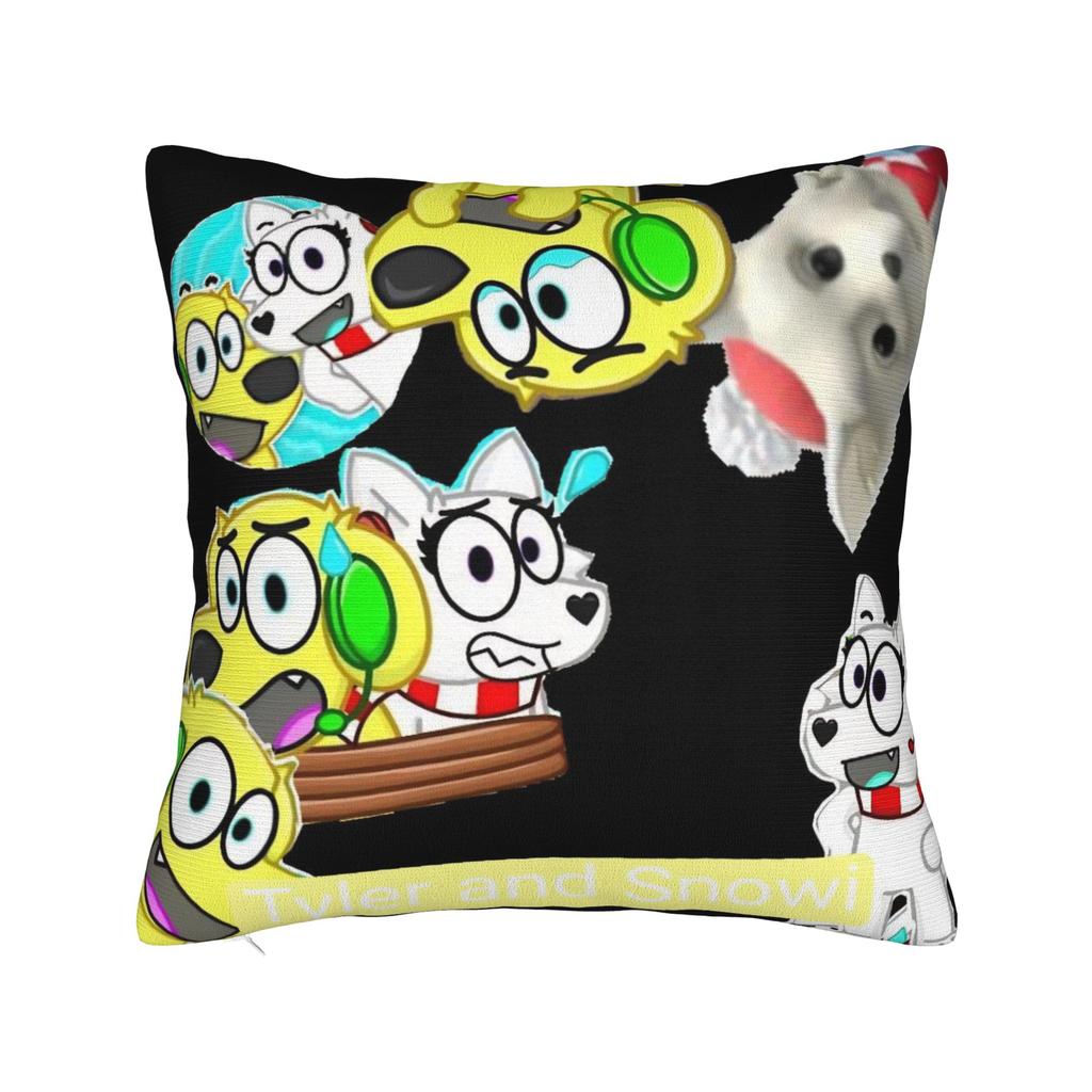 Tylers And Snowi Gaming Pillowcase Stuff Printed Cushion Cover Decorative Throw Pillow Case Cover Home Multi Size