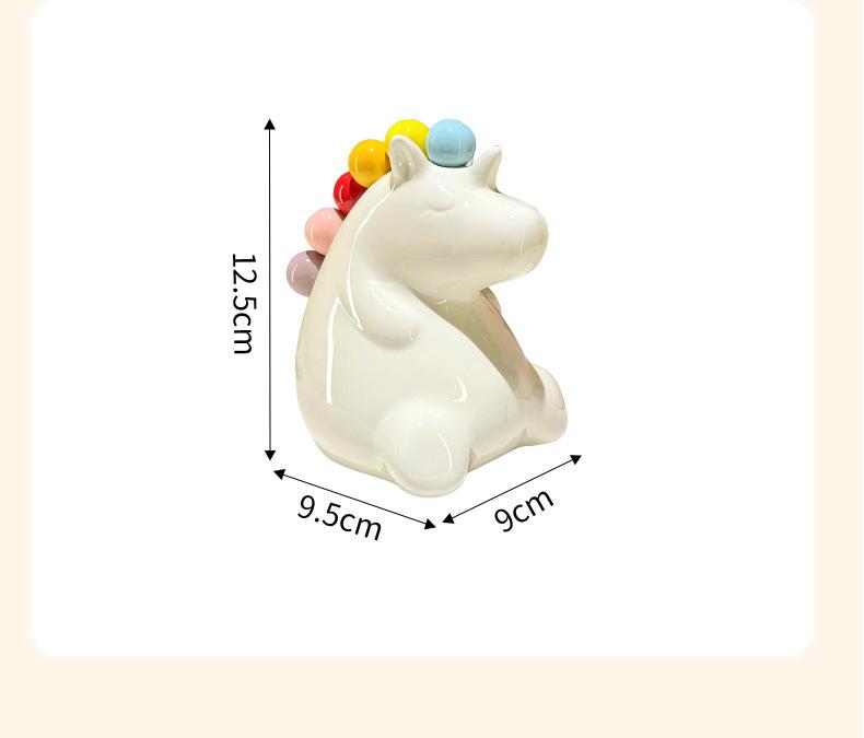 Dinosaur Unicorn Stainless Steel Fruit Fork for Home, Lightweight Luxury, High-end Feel, Child-Safe Ceramic Fork Storage Jar