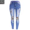 Women's Pencil Pant Fashion Ripped Patch Plus Size Jeans