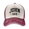 Christian John 14 6 14:6 Bible Outfits Unisex Women Baseball Cap Catholic Distressed Washed Dad Hat Vintage Running Golf Sun Cap