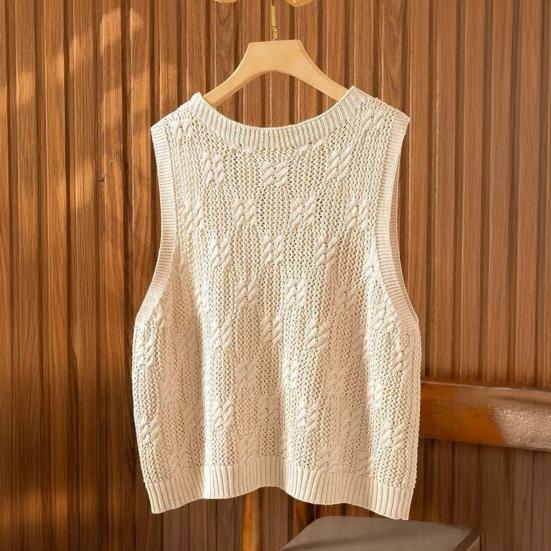 Knitted Tank Top for Women V Neck Sleeveless Hollow Out Crochet Camisole Top Summer