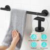 Adjustable Matte Black Bath Towel Bars Stainless Steel Single Towel Rack Wall Mounted Towel Rail Holder for Bathroom Washroom