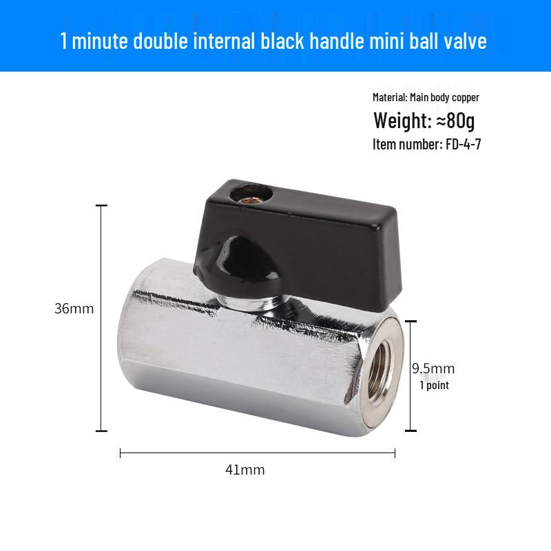 Super Short Mini Brass Ball Valve, 1/8" - 1/2" Thickened Male & Female Valve Switch