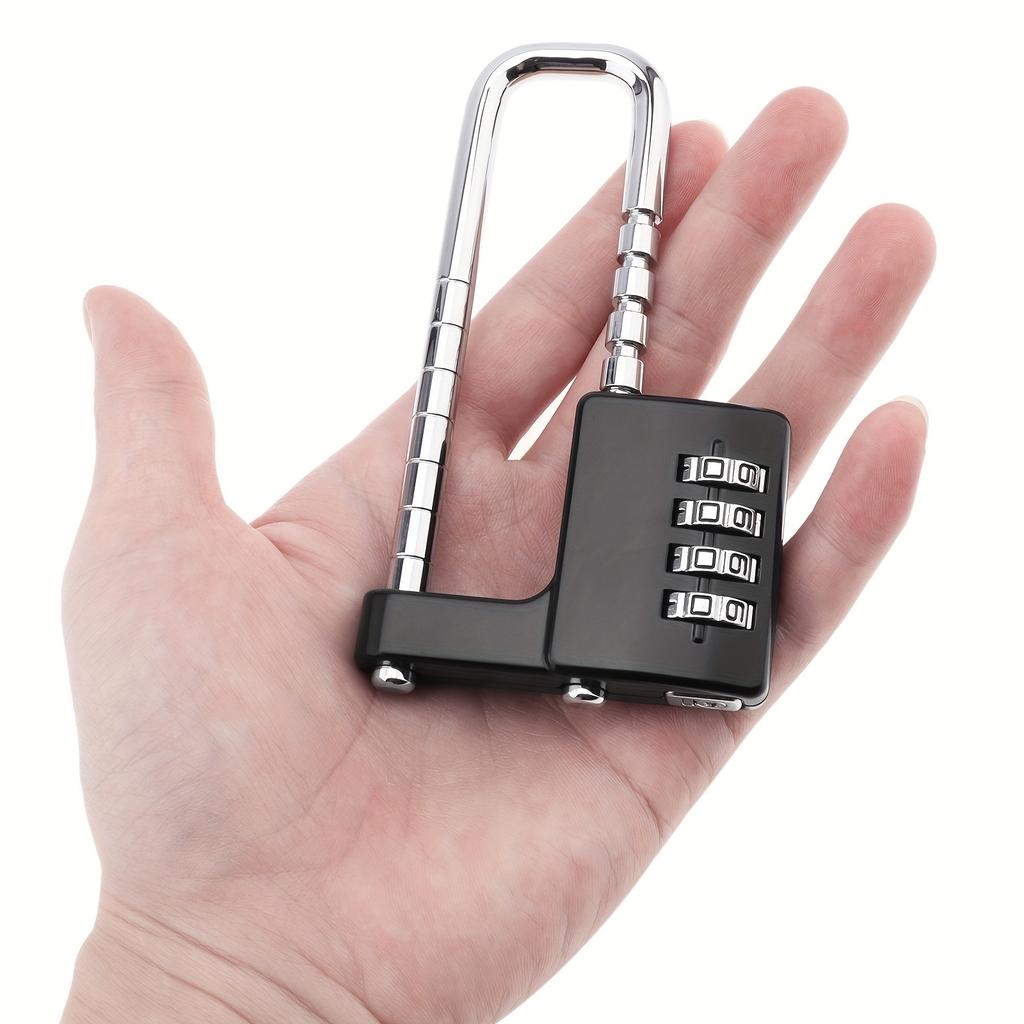 Heavy-Duty Stainless Steel Combination Lock with Adjustable Shackle - 4-Digit Code for School, Gym Lockers & Outdoor Gates, Cupboard Lock, Fence Door