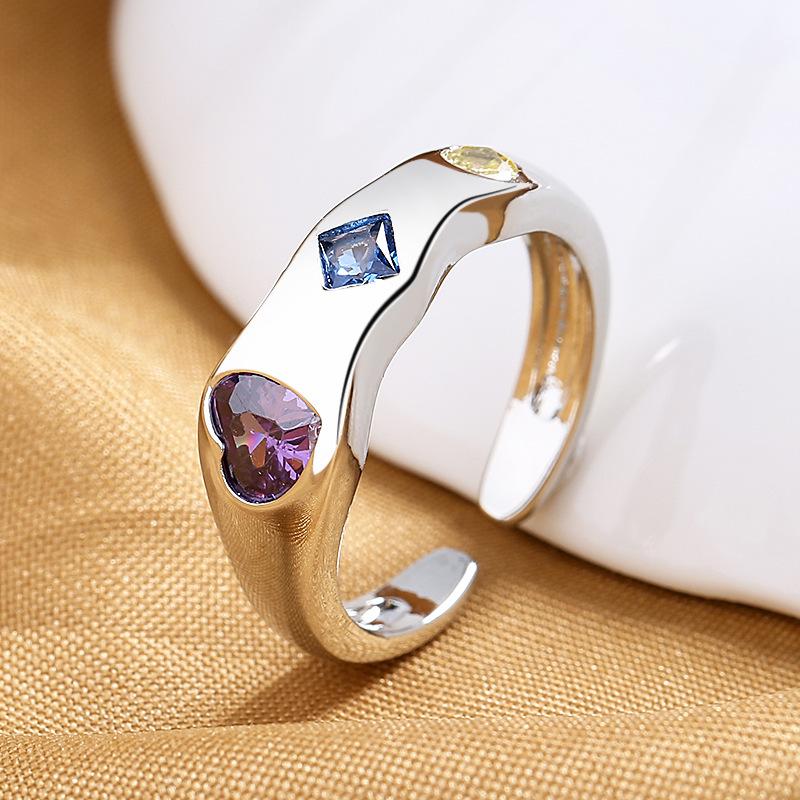 925 Sterling Silver Ring Open Adjustable Silver/Gold for Women Exquisite Student Girlfriend Jewelry Accessories Wedding Party