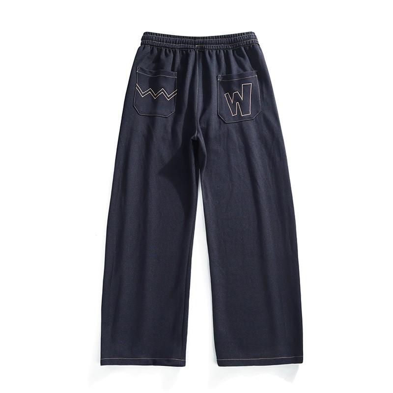 Loose Straight Leg Sweatpants Men Women Plus Size Casual Striped Trousers Sports Daily Wear