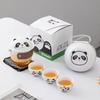 Panda Kuaike Cup Ceramic Portable One Pot Three Cups Outdoor Camping Portable Travel Tea Set Teapot Teacup
