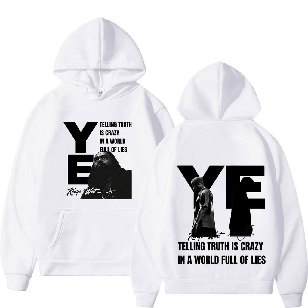 Rapper Kanye West Album 2026 Tour Vintage Print Hoodie Unisex Hip-hop Punk Sweatshirts Long Sleeves Loose Oversized Pullover