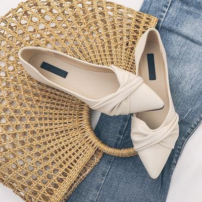 Брендовые вечерние туфли с острым носком, женские туфли на плоской подошве для поездок на работу из мягкой кожи, удобные, с неглубокой горловиной, нескользящие, с одной педалью, новые туфли