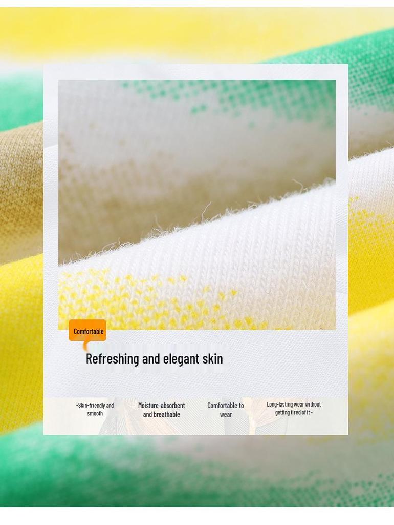 Полосатые повседневные летние наряды в корейском стиле для родителей и детей на 2025 год