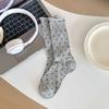 Polka Dot Socks, Women's Mid-calf Socks, Trendy Summer Thin Cotton Student Mesh Breathable Rolled-up Long Socks