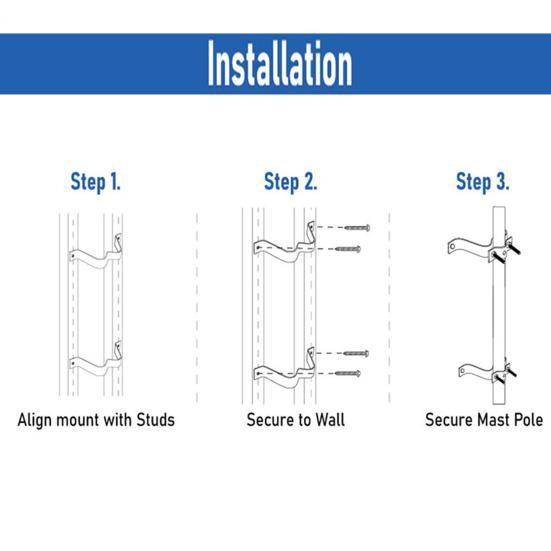 Ветрозащитный кронштейн для крепления антенны, прочный, выдерживающий нагрузку, простой монтаж, универсальный, сверхпрочный комплект кронштейнов для крепления телевизионных антенн на столб