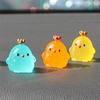 1~10PCS Luminous Mini Resin Pig Car Dashboard Toys Dolls Glowing Figures Home Garden Decoration Cartoon Color Chick Car