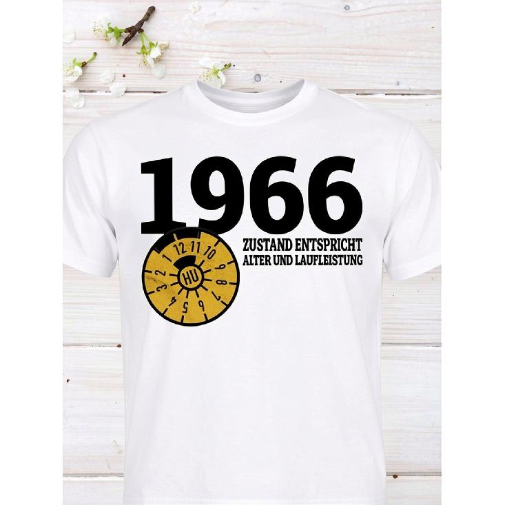 Мужская винтажная графическая футболка 1966 года, хлопковая футболка с коротким рукавом и круглым вырезом с дизайном ретро-наклейки немецкого техосмотра для повседневной носки или в качестве подарка на день рождения