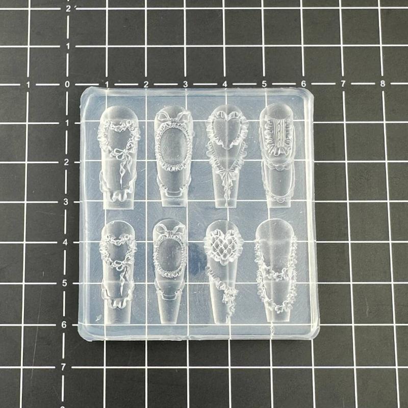 Французское кружево Цепочка Цветы 3D Акриловая форма Лебедь Украшения для нейл-арта Сделай сам Силиконовые Декорированные Шаблоны для нейл-арта Форма для ногтей Инструмент