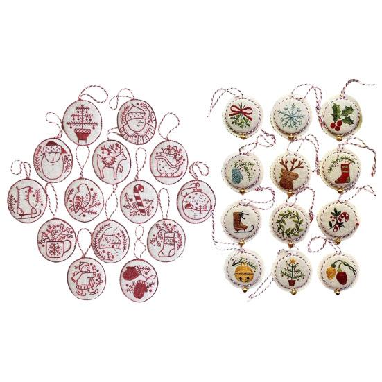 Набор для вышивания рождественских украшений Ручная вышивка Украшение для елки/снеговика/оленя/носка Полный стартовый набор для вышивания крестом для взрослых начинающих