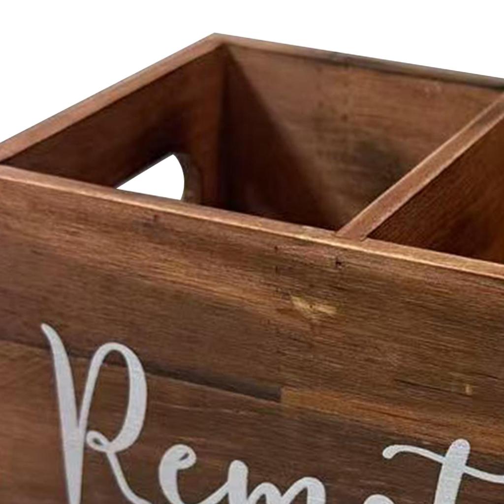 Держатель для пульта дистанционного управления 2 отделения Деревянный органайзер для стола в стиле фермерского дома для столешницы, прикроватной тумбочки в спальне, принадлежности для домашнего офиса