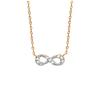 [L0785] - White Gold 'Infini' Gold Plated Necklace - 15x6 Mm