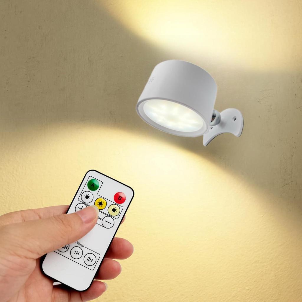 LED Sconces Wall Mounted Lamps Remote Control Rechargeable Bedroom Bedside Reading Light