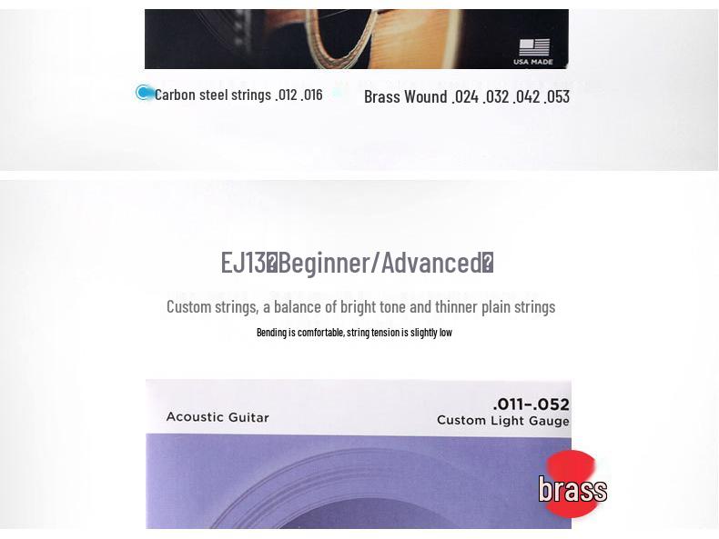 D'Addario EJ16 EZ920 Струны для фолк-гитары с покрытием из фосфорной бронзы, набор из 6 штук.