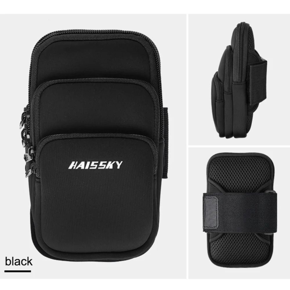 Large Capacity Running Phone Bags Three Pockets Mobile Phone Arm Bag Arm Band Pouch Outdoor Sports