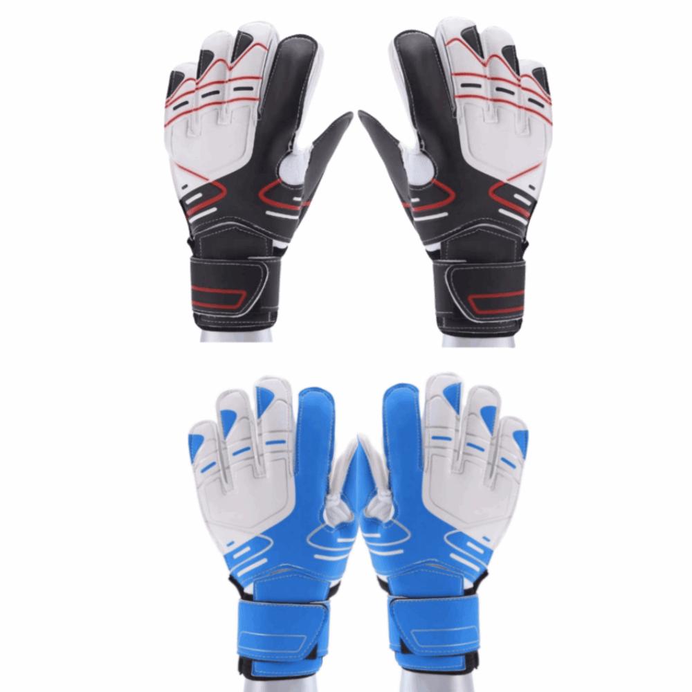 2pcs PU & Latex Material Soccer Goalkeeper Gloves Black Color Match Gloves Soccer Match Play