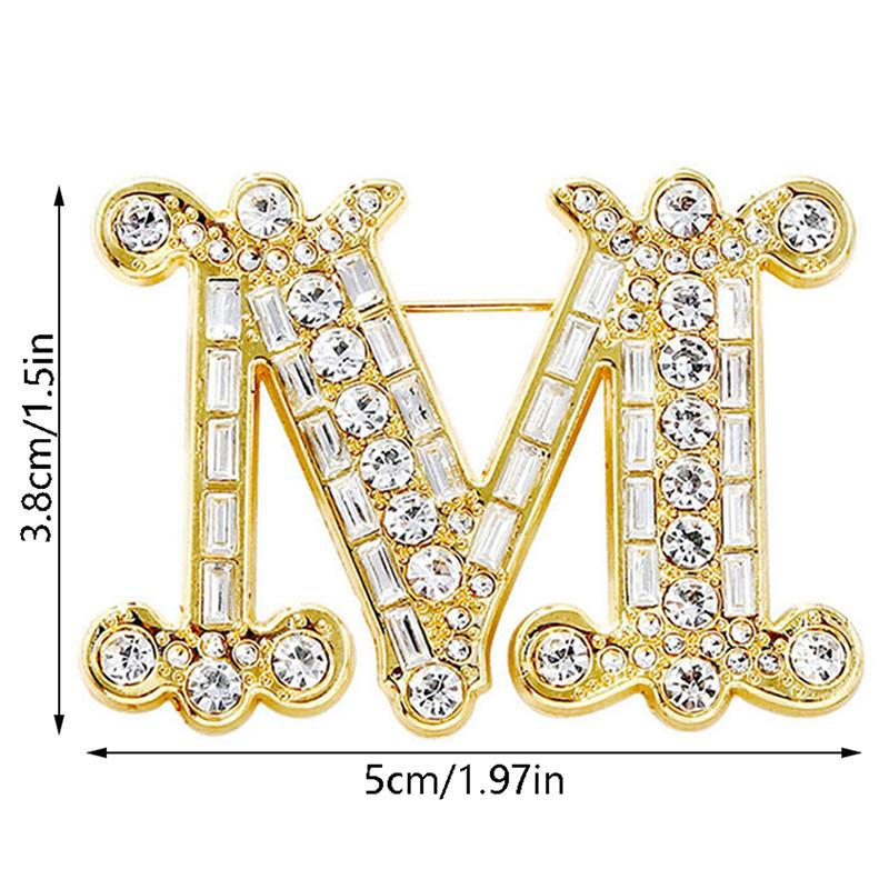 M-Letter Brooch Pin For Backpack Collar Lapel Pin Party Jewelry Gift