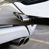 Универсальная насадка на глушитель выхлопной трубы автомобиля, изогнутая, из нержавеющей стали, выхлопная труба автомобиля, прочная, с двойным выходом, хромированная выхлопная труба автомобиля