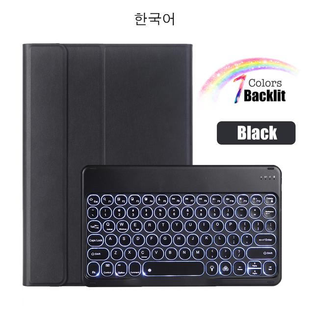 Для Huawei MediaPad M5 Lite T5 C5 10,1 с подсветкой, беспроводной Bluetooth, круглый чехол-клавиатура для Honor Pad 5, кожаный чехол для планшета