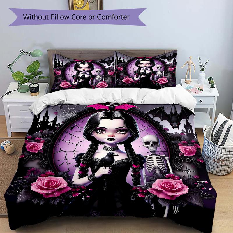 Gothic Halloween Fantasy Print 3Pcs Bedding Setduvet Cover With 2 Bedropillowcase Home Birthday Gift