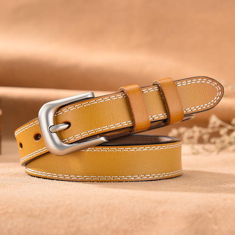 Women's Belts Vintage for Jeans Designer Fashion Casual Genuine Leather Brand Female Waistband Pin Buckles Fancy Straps LB2265